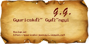 Gyuricskó Gyöngyi névjegykártya