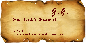 Gyuricskó Gyöngyi névjegykártya